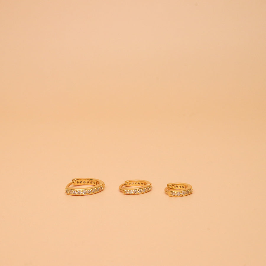 Diamond Studded Hoops (Gold)